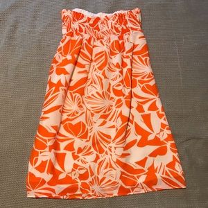 AEO strapless hawaiian floral print dress
